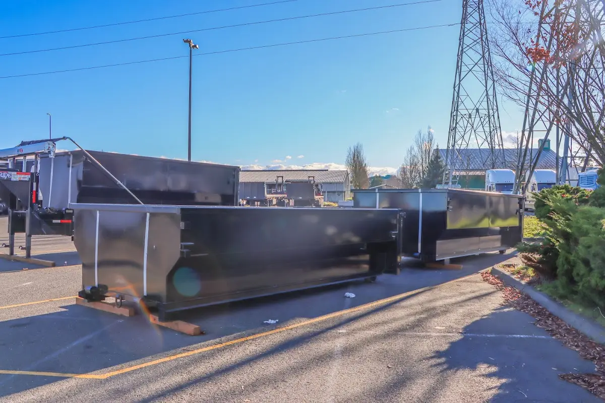 Roll-off dumpster ready for waste disposal at job site for Construction Dumpster Rental in Zephyrhills West